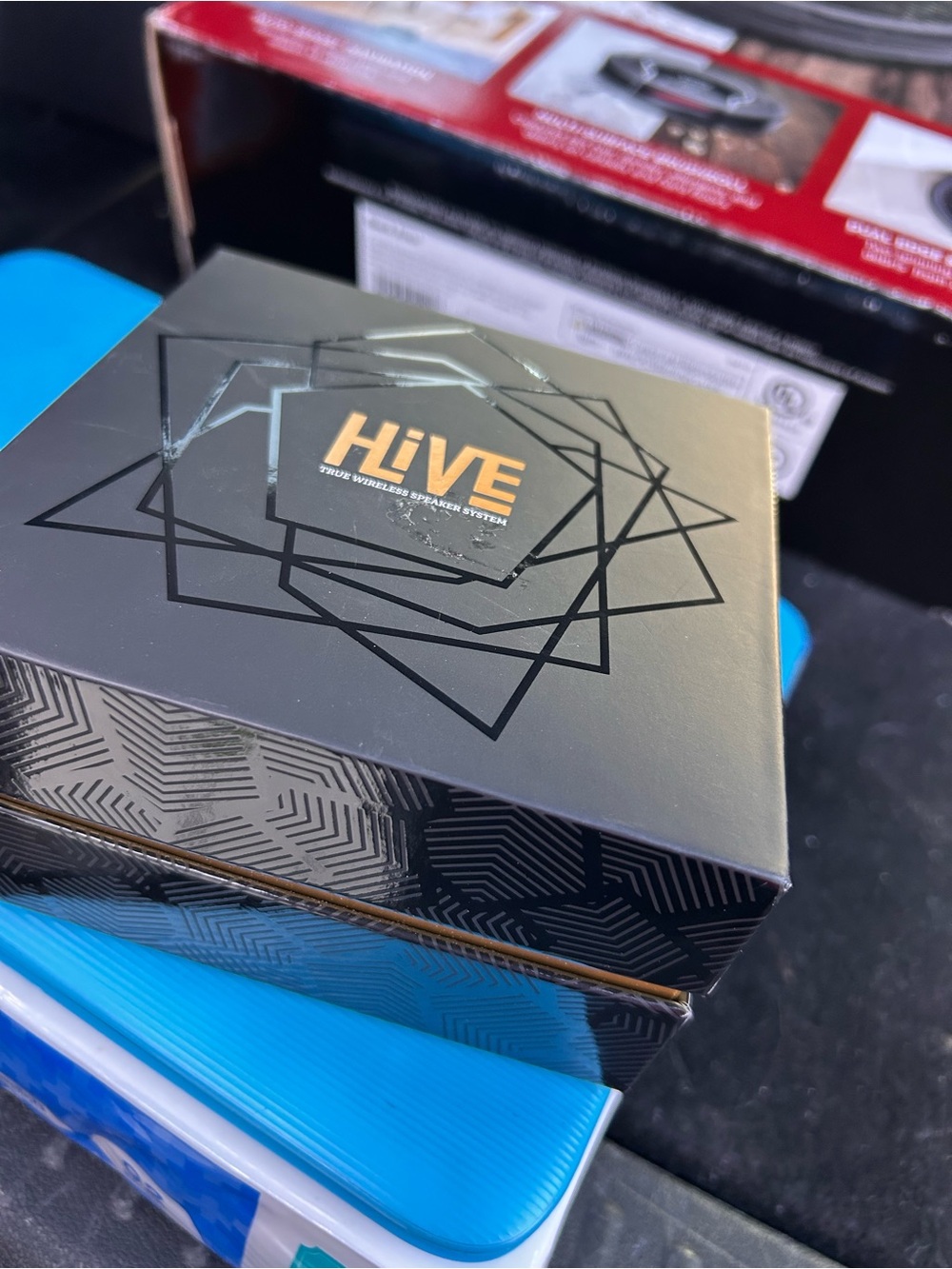 HiVE Black Box with Gold Logo - Geometric Design